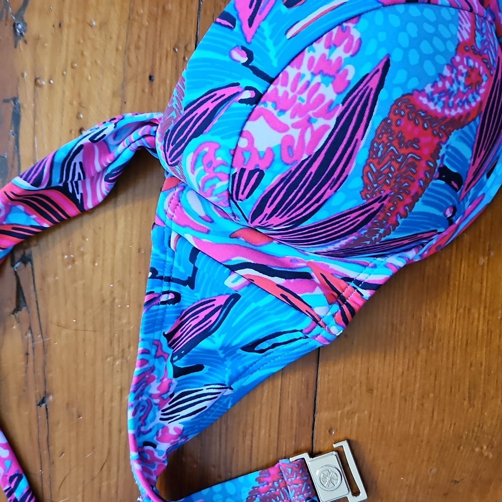 Lilly Pulitzer Gasby Ruby Red Wild Times Printed Bikini Top - Picture 5 of 6
